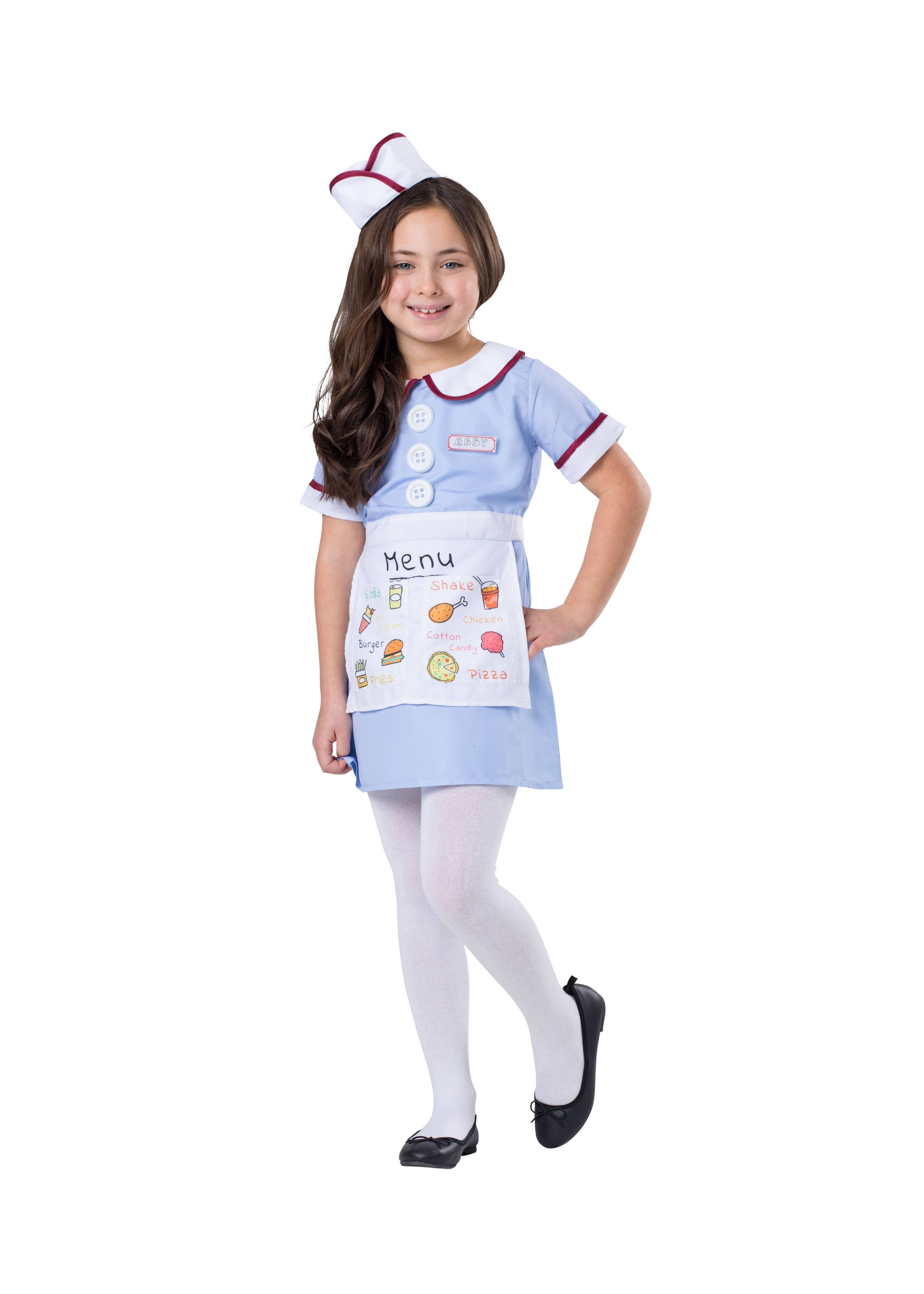 1950's Retro Diner Waitress Costume - Kids: Small 4-6