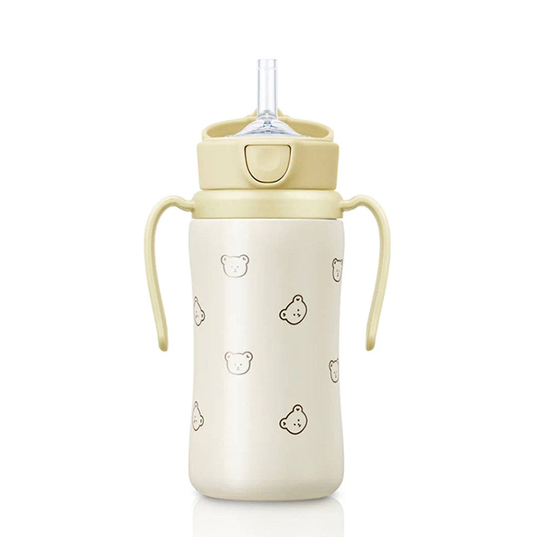 Grosmimi Stainless Steel Straw Cup with Flip Top - 10oz (300ml): Air Balloon_Blue