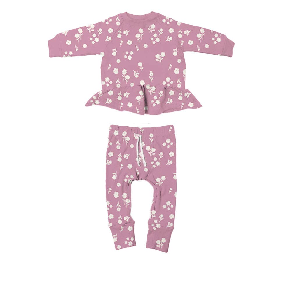 FW25 RUFFLED SWEATSUIT: Bouquet / 2T