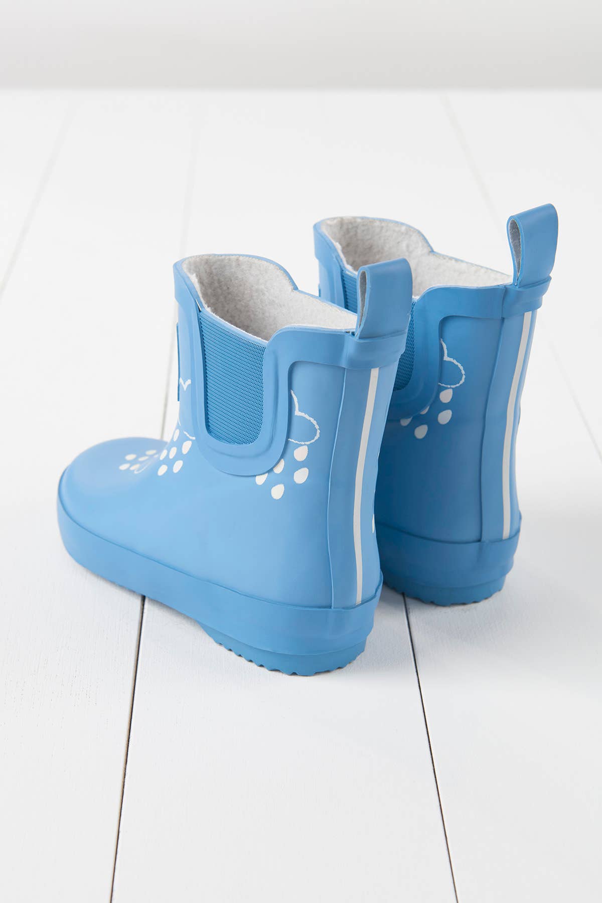 Cornflower Blue Short Colour-Changing Kids Wellies: UK11