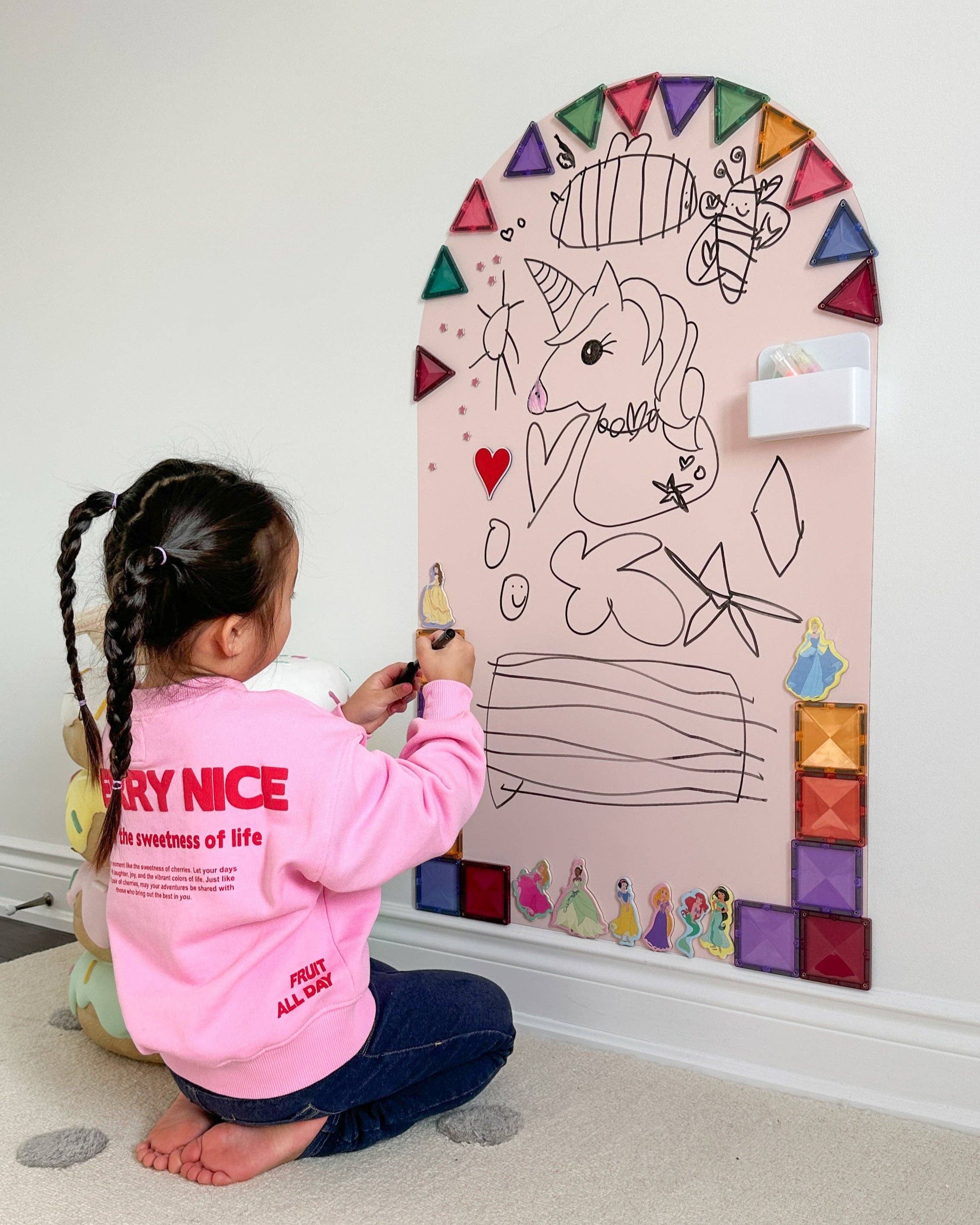 Magic Playwall - Arch Magnetic Wall Decal for Kids: Stone Grey