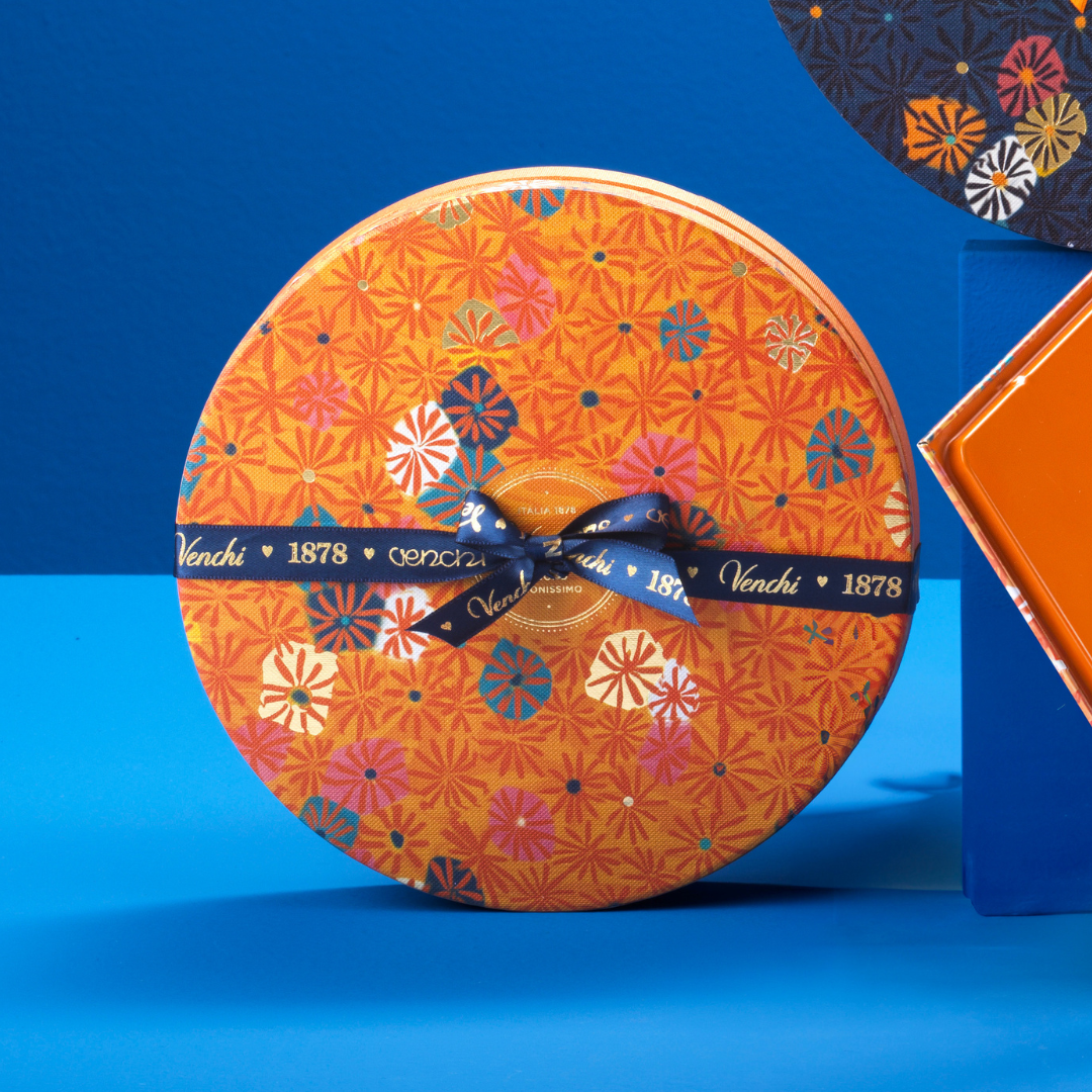 Murrine Medium Round Gift Box - Assorted Italian Chocolate