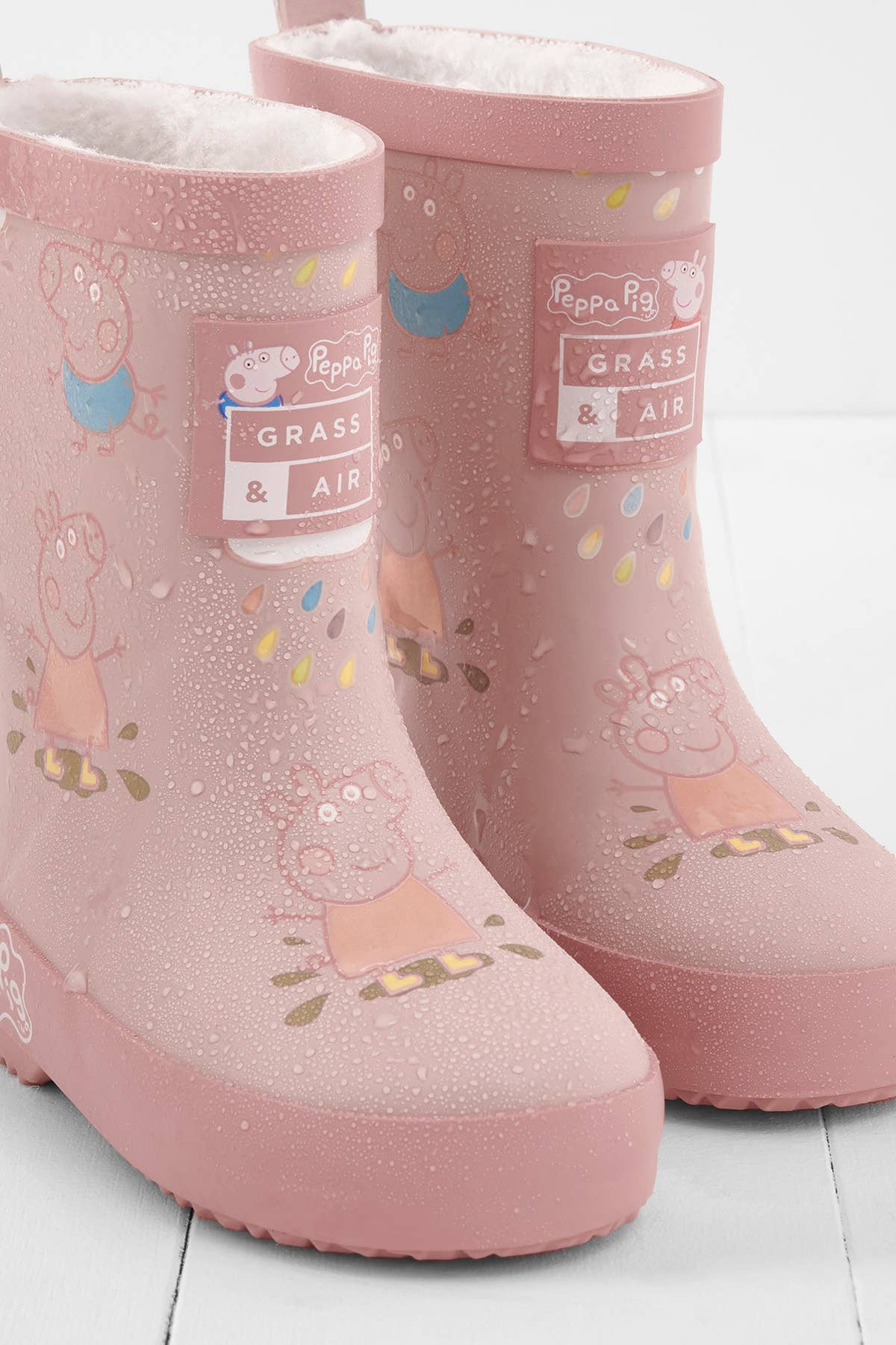 Peppa Pig Pink Colour-Changing Kids Wellies, Teddy Fleece: UK10