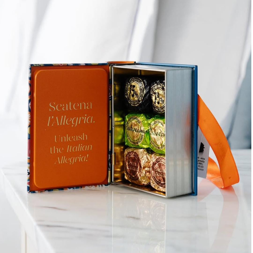 Murrine Mini Book Box - Assorted Gourmet Italian Chocolate