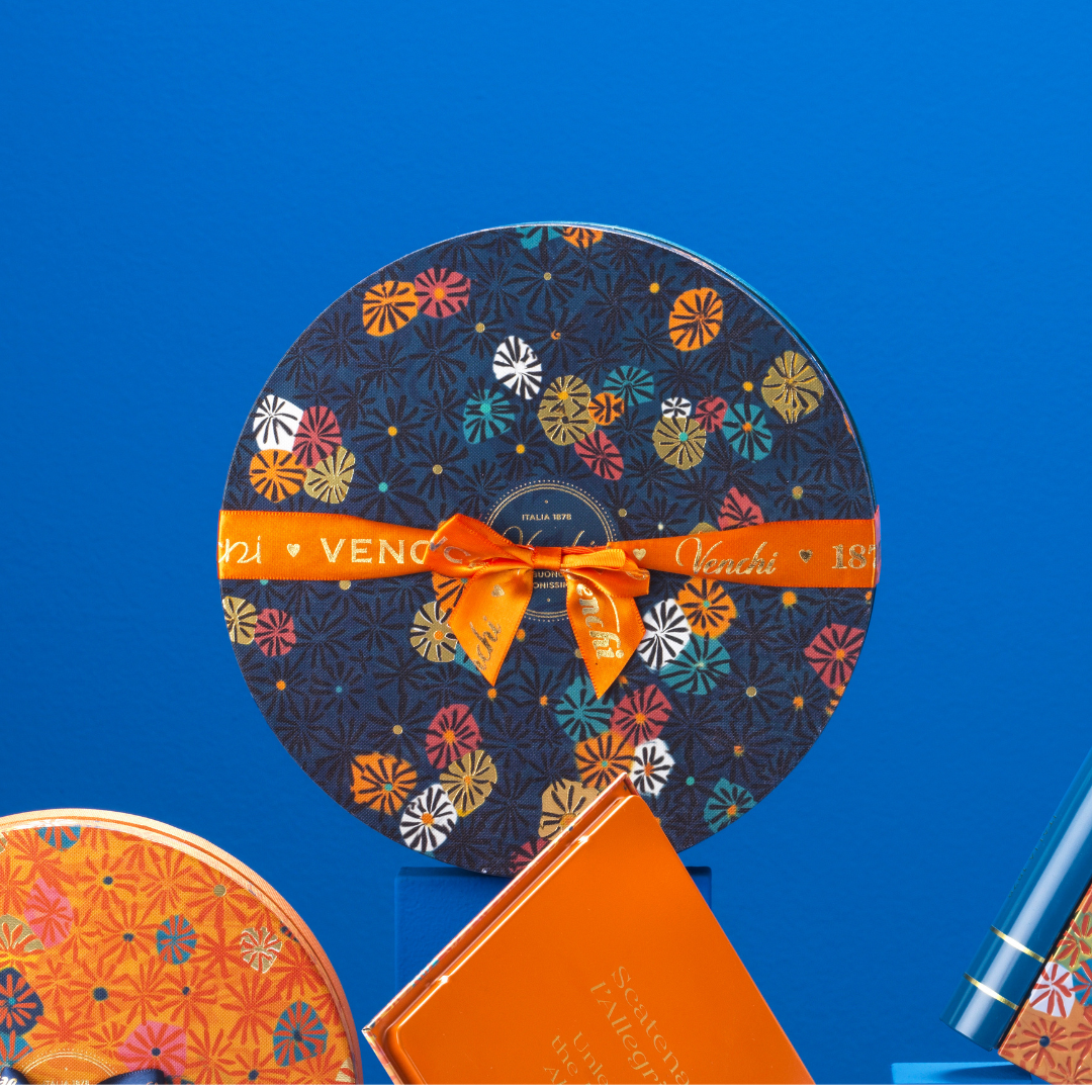 Murrine Small Round Gift Box - Assorted Italian Chocolate