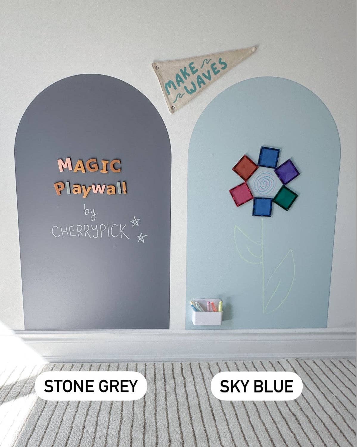 Magic Playwall - Arch Magnetic Wall Decal for Kids: Midnight