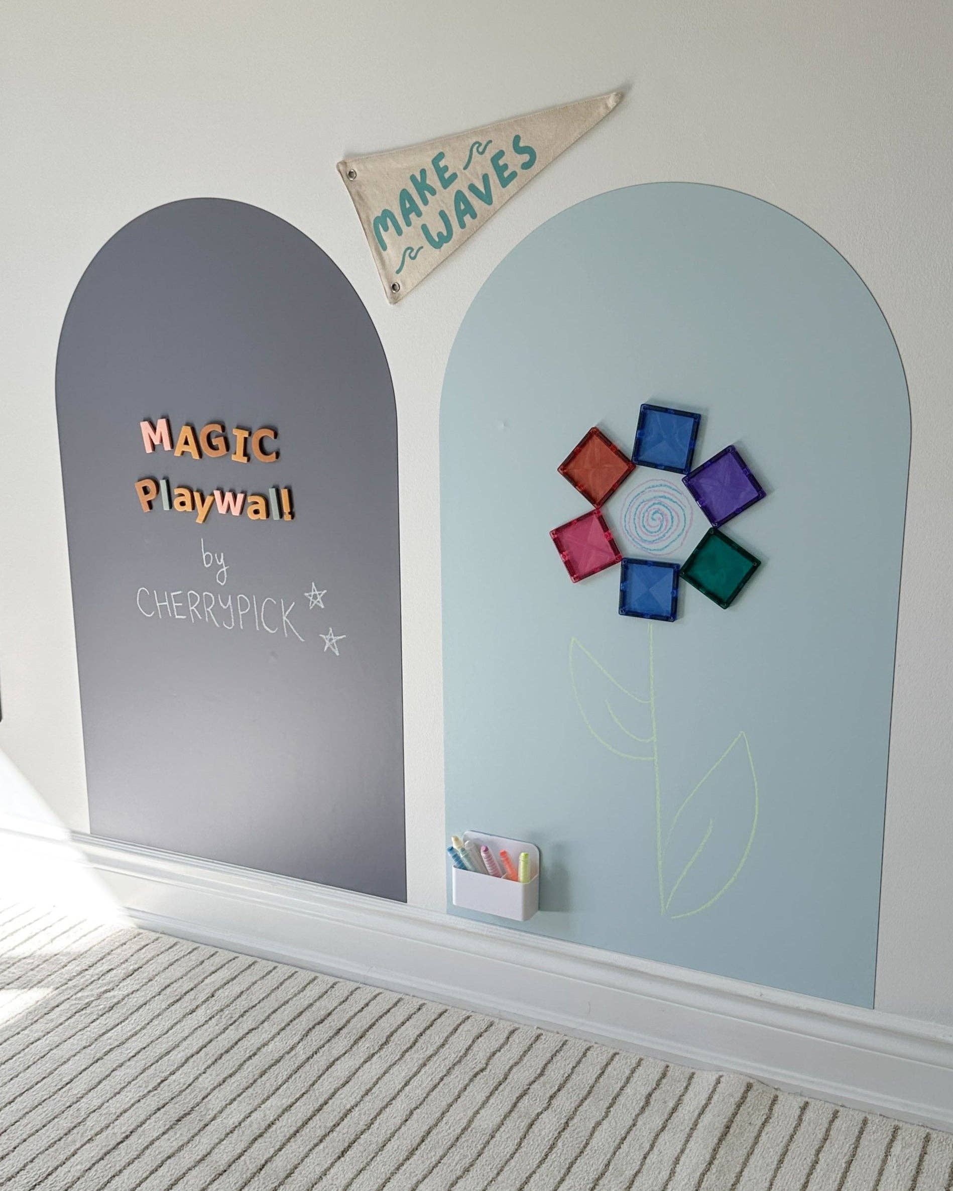 Magic Playwall - Arch Magnetic Wall Decal for Kids: Midnight