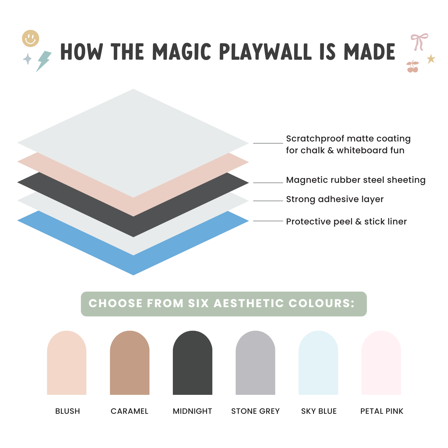 Magic Playwall - Arch Magnetic Wall Decal for Kids: Caramel