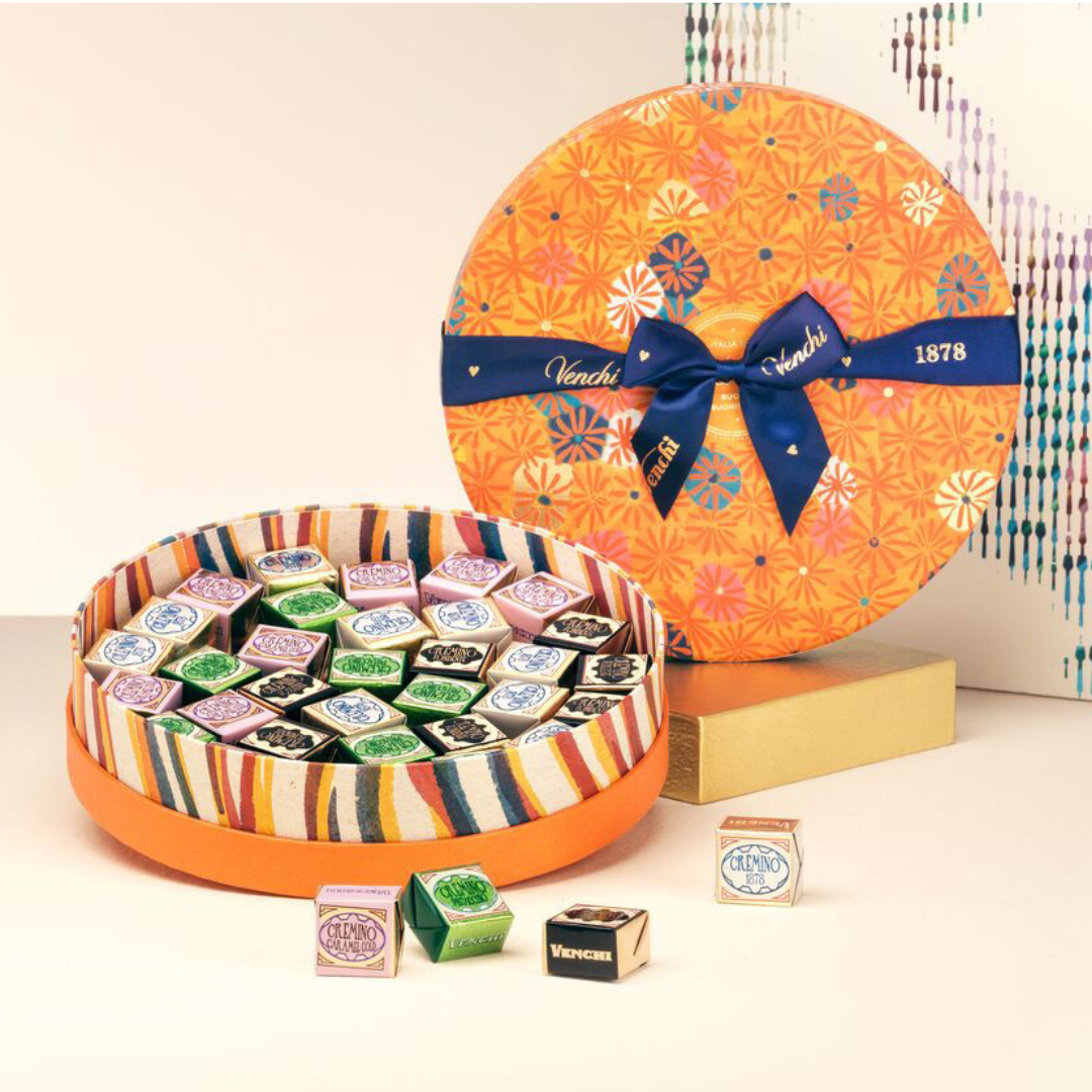 Murrine Medium Round Gift Box - Assorted Italian Chocolate