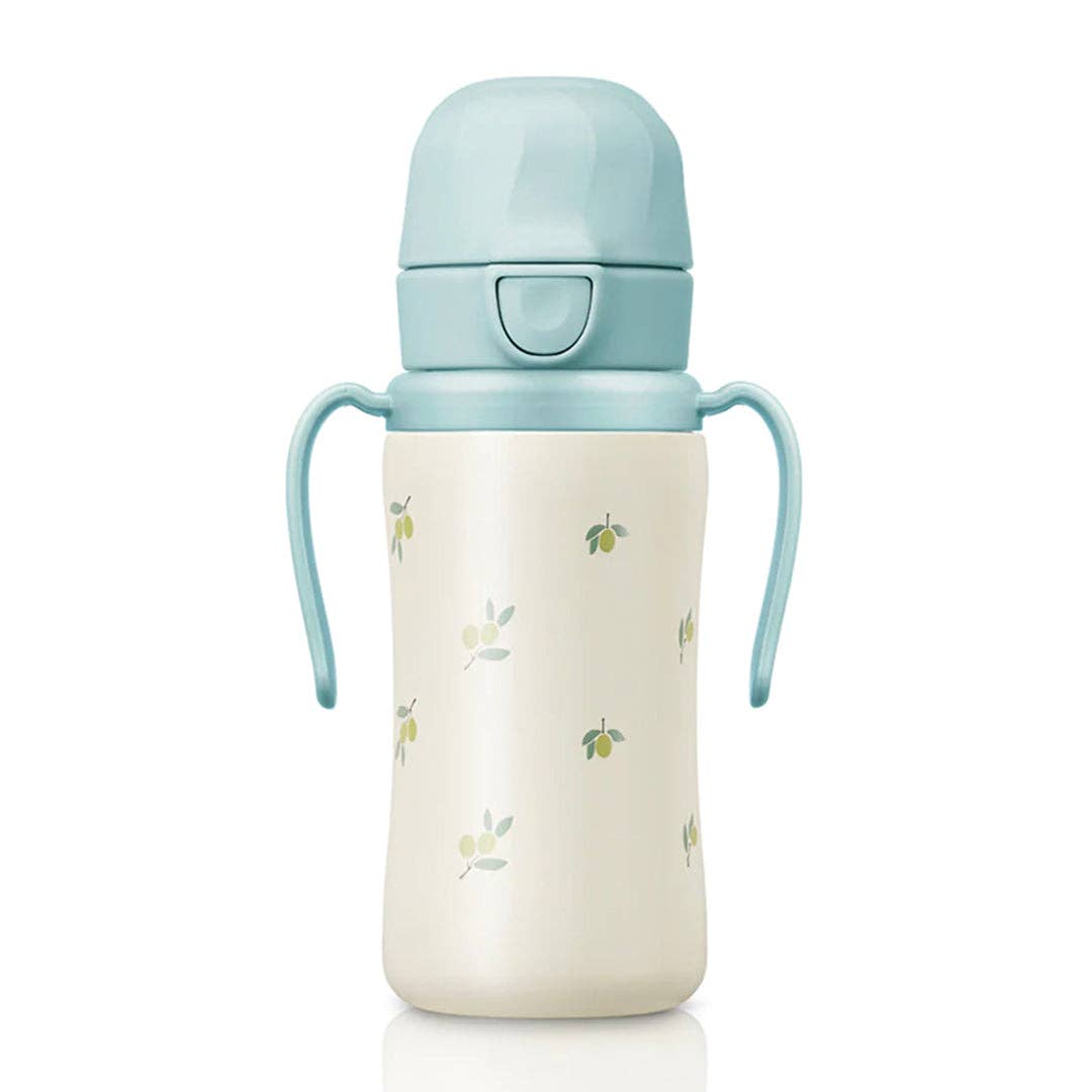 Grosmimi Stainless Steel Straw Cup with Flip Top - 10oz (300ml): Air Balloon_Blue