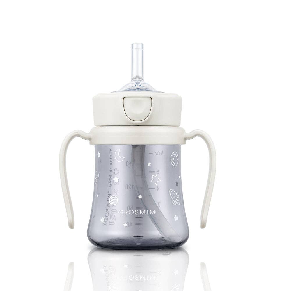 Grosmimi PPSU Straw Cup with Flip Top - 6oz (200ml): Peach Flower