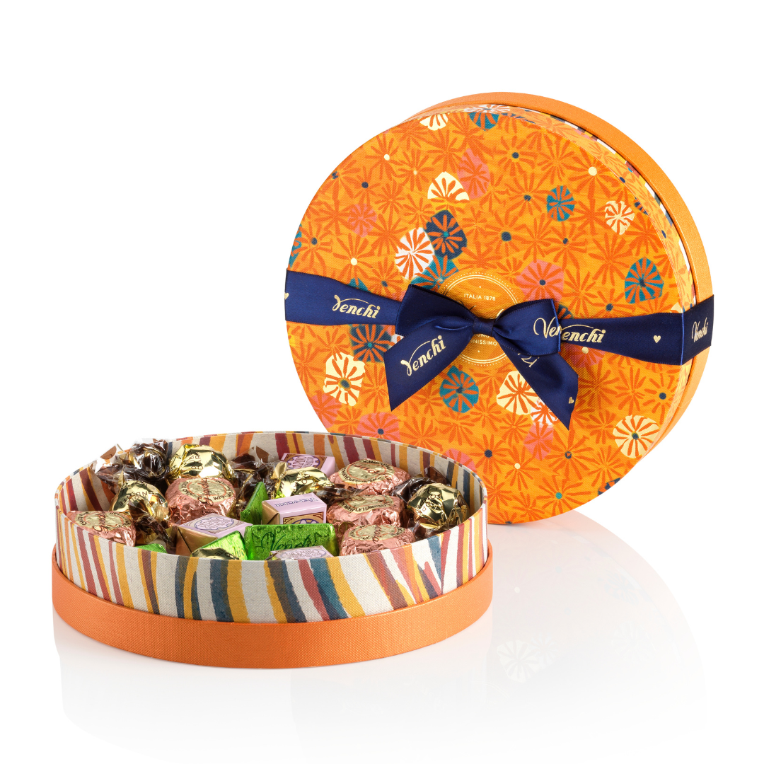 Murrine Medium Round Gift Box - Assorted Italian Chocolate