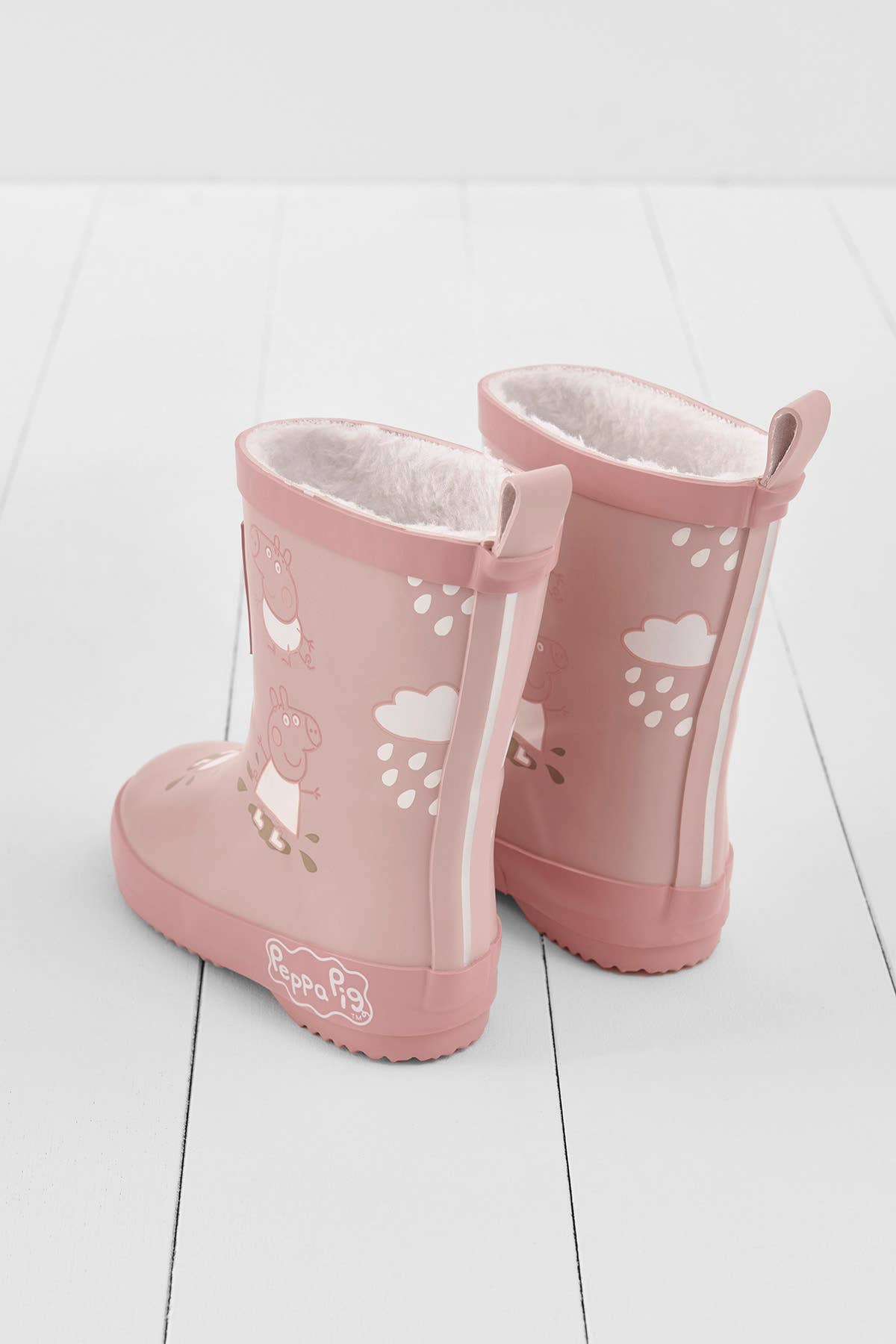Peppa Pig Pink Colour-Changing Kids Wellies, Teddy Fleece: UK10