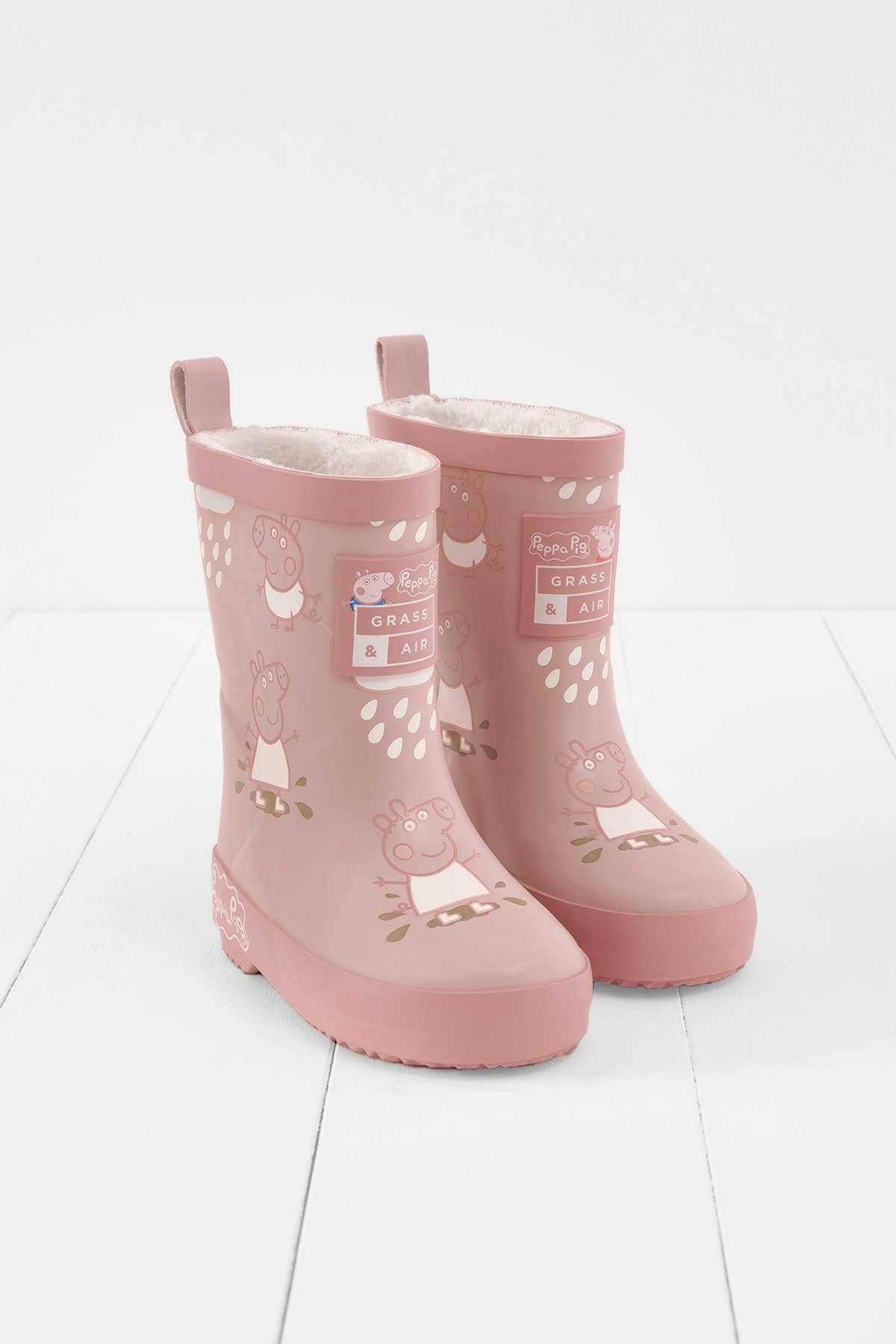 Peppa Pig Pink Colour-Changing Kids Wellies, Teddy Fleece: UK10